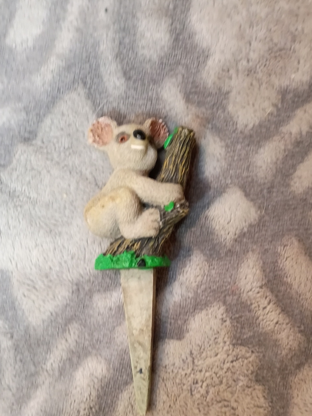 Vintage Koala Garden Stake Decorative Plant Pick - Gray and Green